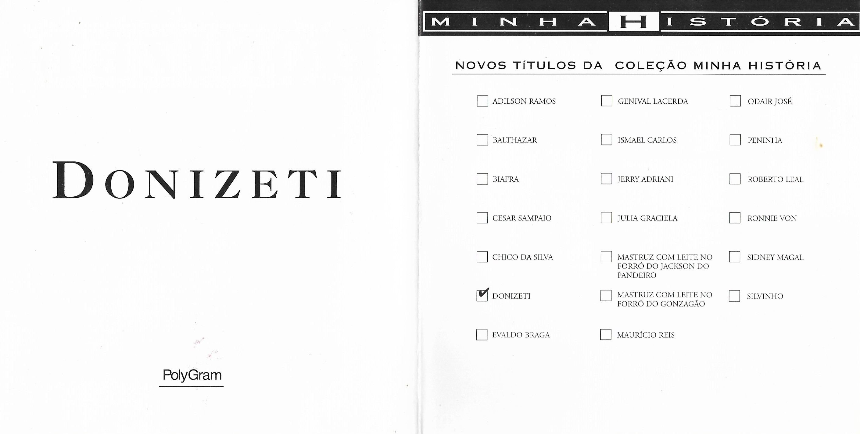 DONIZETI - MINHA HISTÓRIA 14 SUCESSOS (1998)