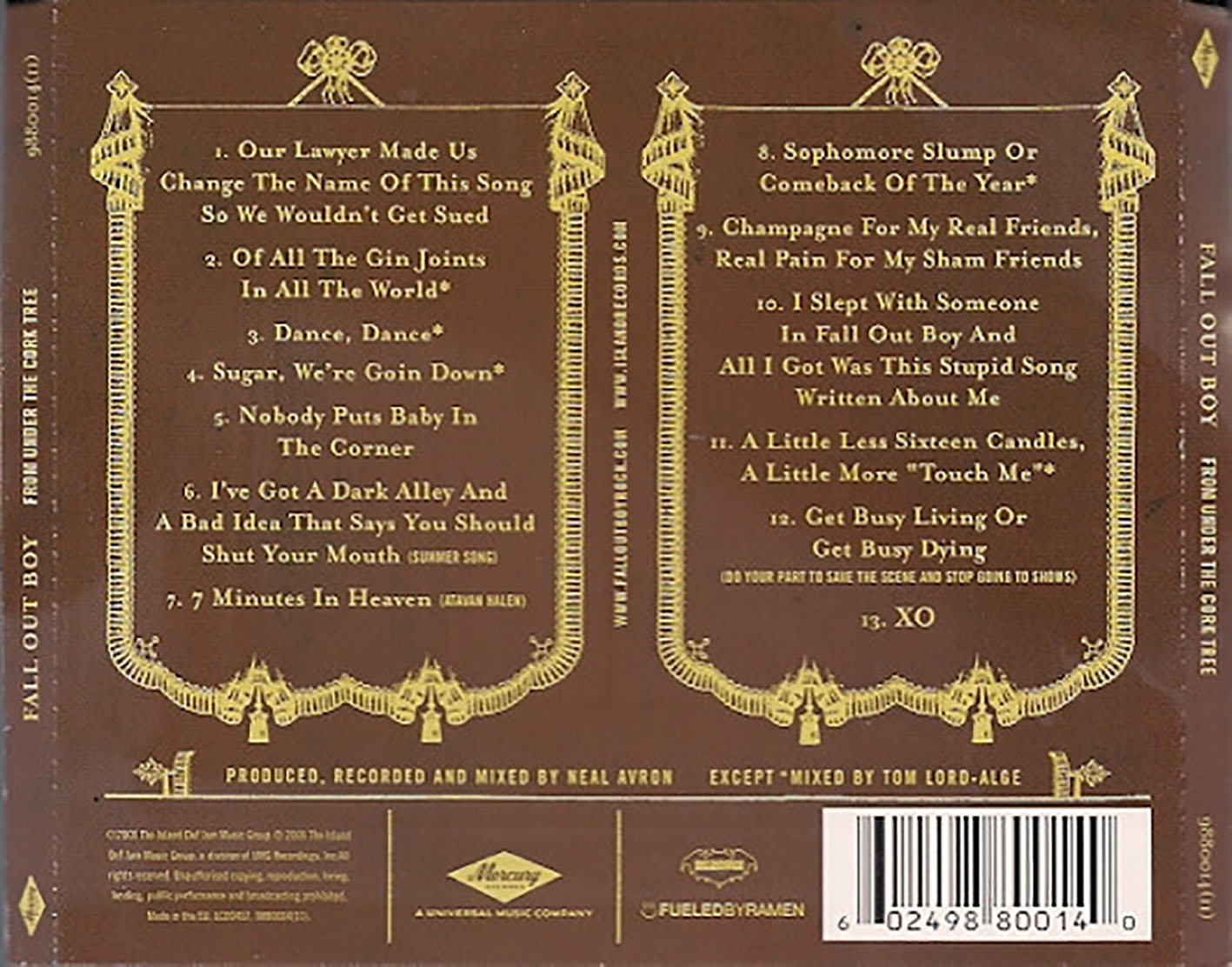 FALL OUT BOY - FROM UNDER THE CORK TREE (2005)