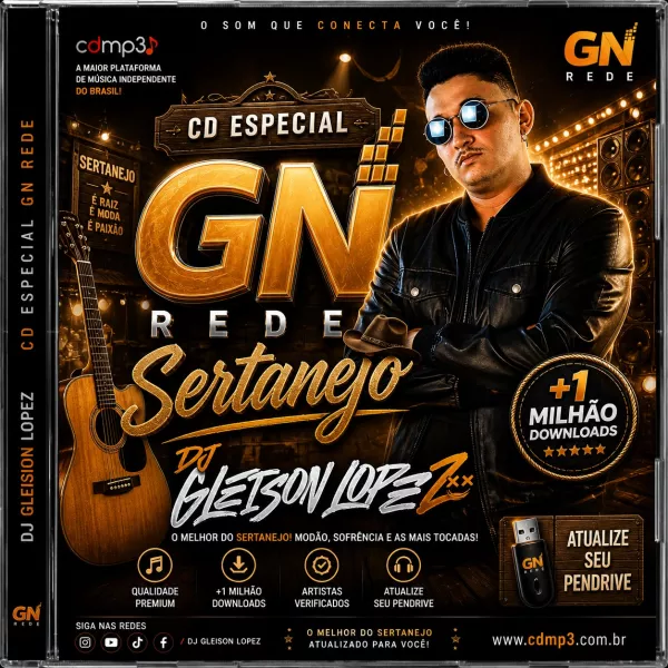 Capa da música CD GN REDE + CD MP3 2026 @GleisonLopezDJ - Sertanejo 2026 (1) de Dj Gleison Lopez